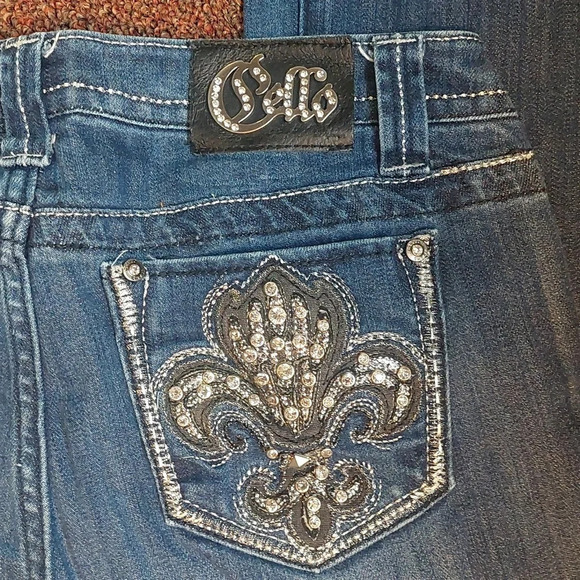 Cello size 9 Rhinestone Bling Bpotcut Jeans Y2K Bootcut Festival Cowgirl - Picture 3 of 7
